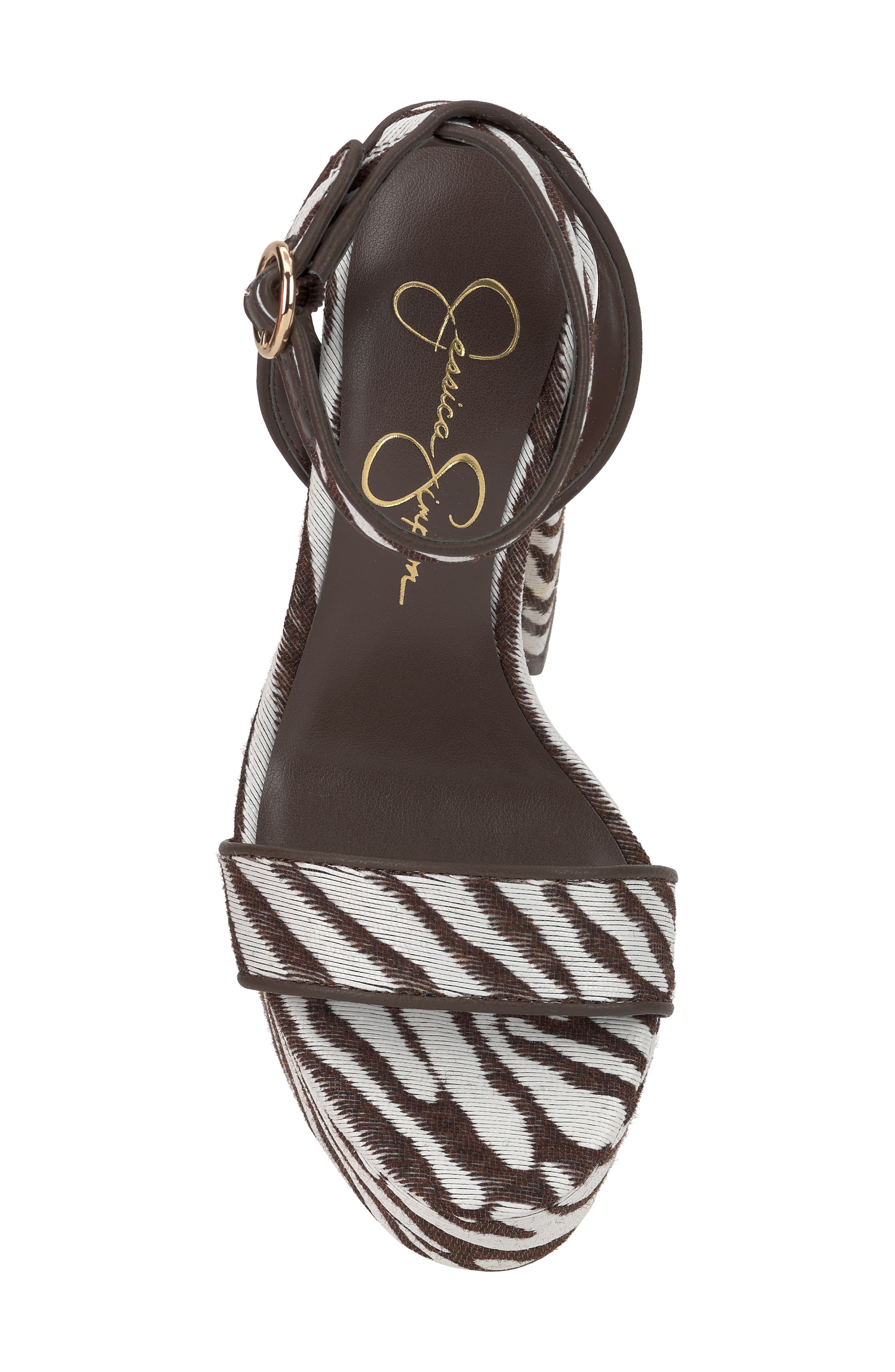 Jessica Simpson Axtyn Ankle Strap Platform Sandal, Alternate, color, Ivory/ Brown