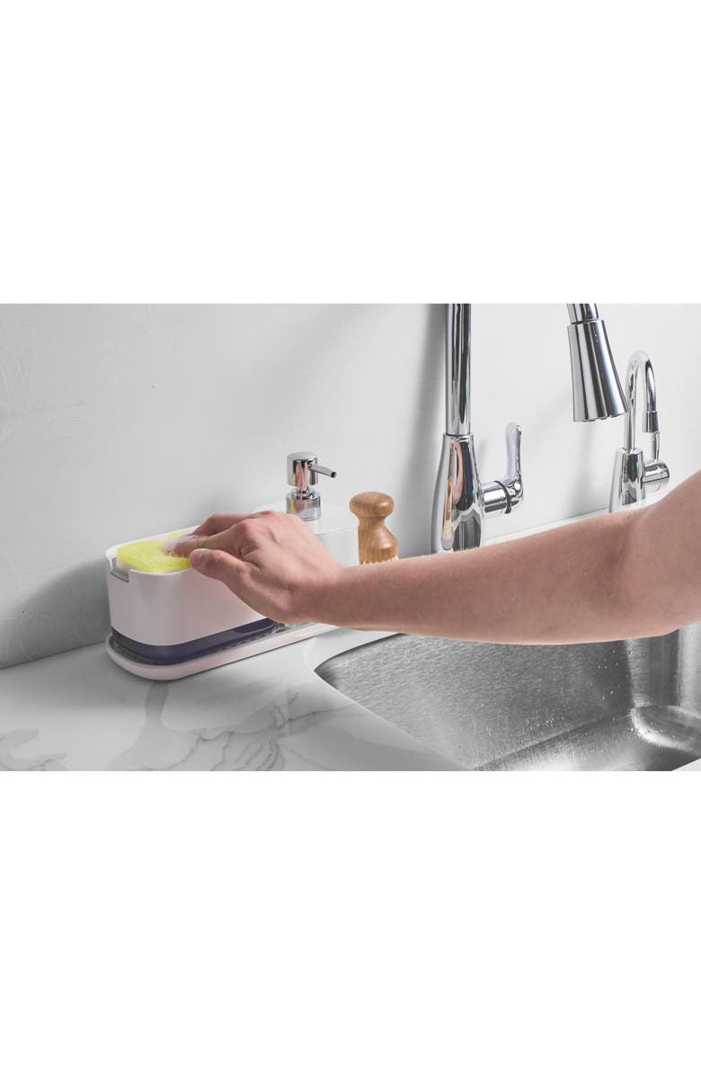 CORE KITCHEN Sponge Saver Sink Caddy, Alternate, color, White/ Grey