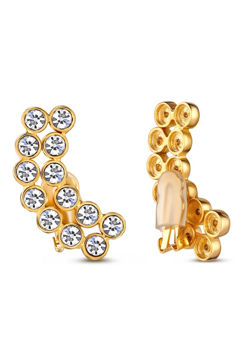 Pavé Clip-On Ear Climbers, Main, color, 14K GOLD
