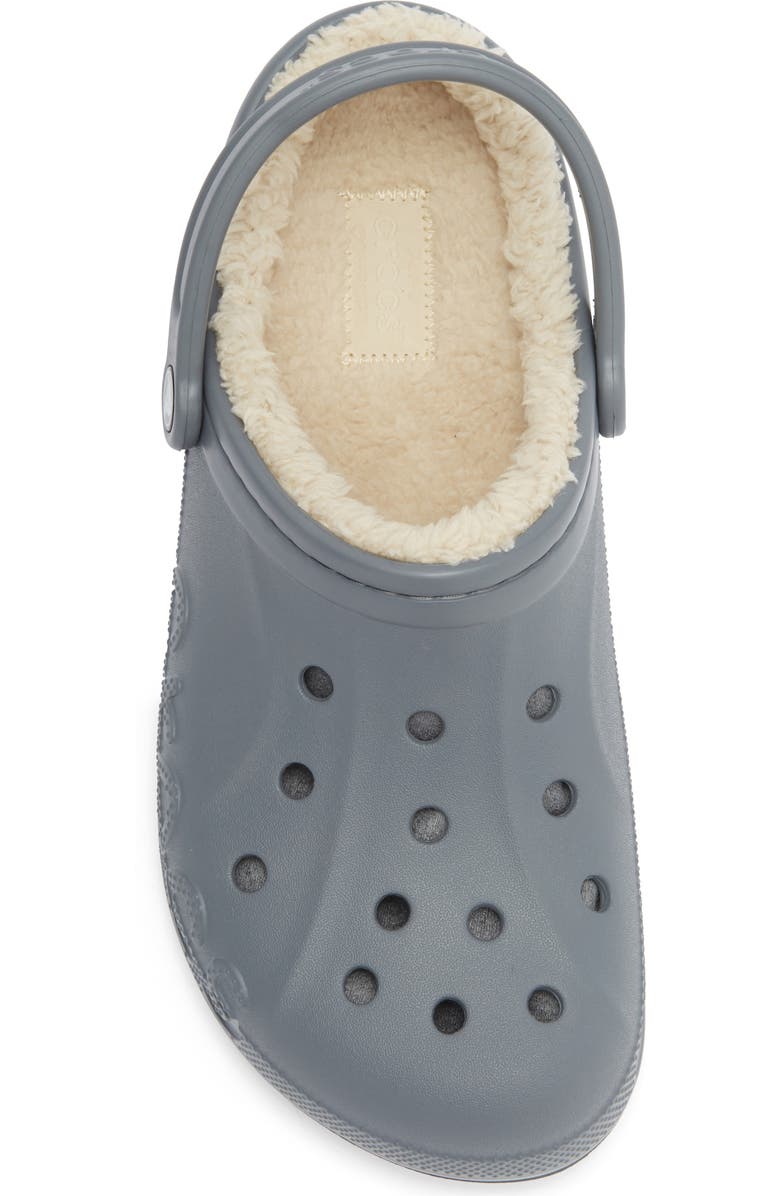 CROCS Baya Faux Shearling Lined Clog, Alternate, color, Charcoal