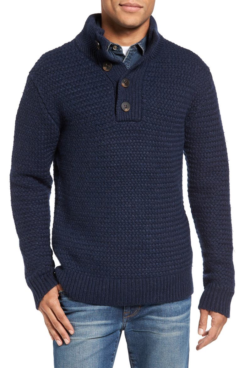 Military Henley Sweater, Main, color, NAVY