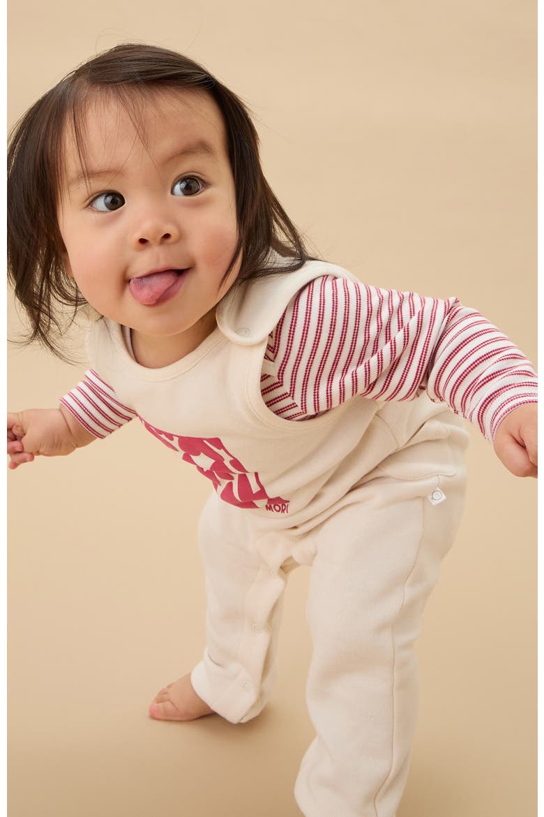 Hearts Dungarees, Alternate, color, Cream & Red