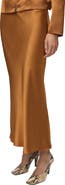 MANGO Mia Satin Midi Skirt