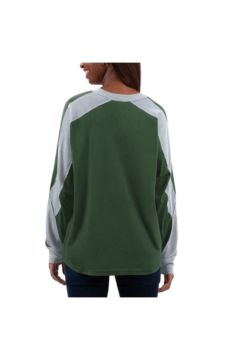 G-III 4HER BY CARL BANKS Women's G-III 4Her by Carl Banks Green/Gray Michigan State Spartans Smash Oversized Long Sleeve T-Shirt, Alternate, color, 