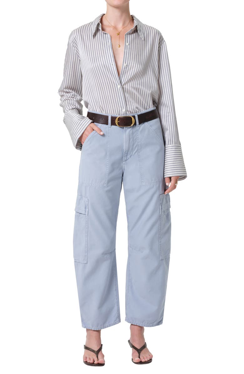 Citizens of Humanity Camilia Cotton & Silk Button-Up Shirt, Alternate, color, Mirada Stripe