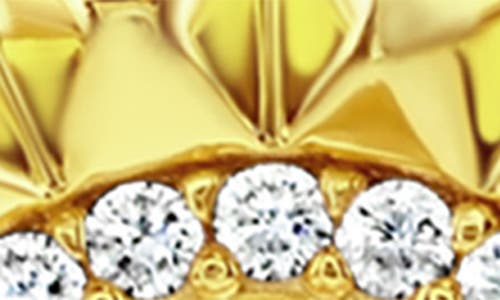 Suzy Levian Yellow Sterling Silver White Cubic Zirconia Circle Pointed Sunburst Drop Earrings In Gold