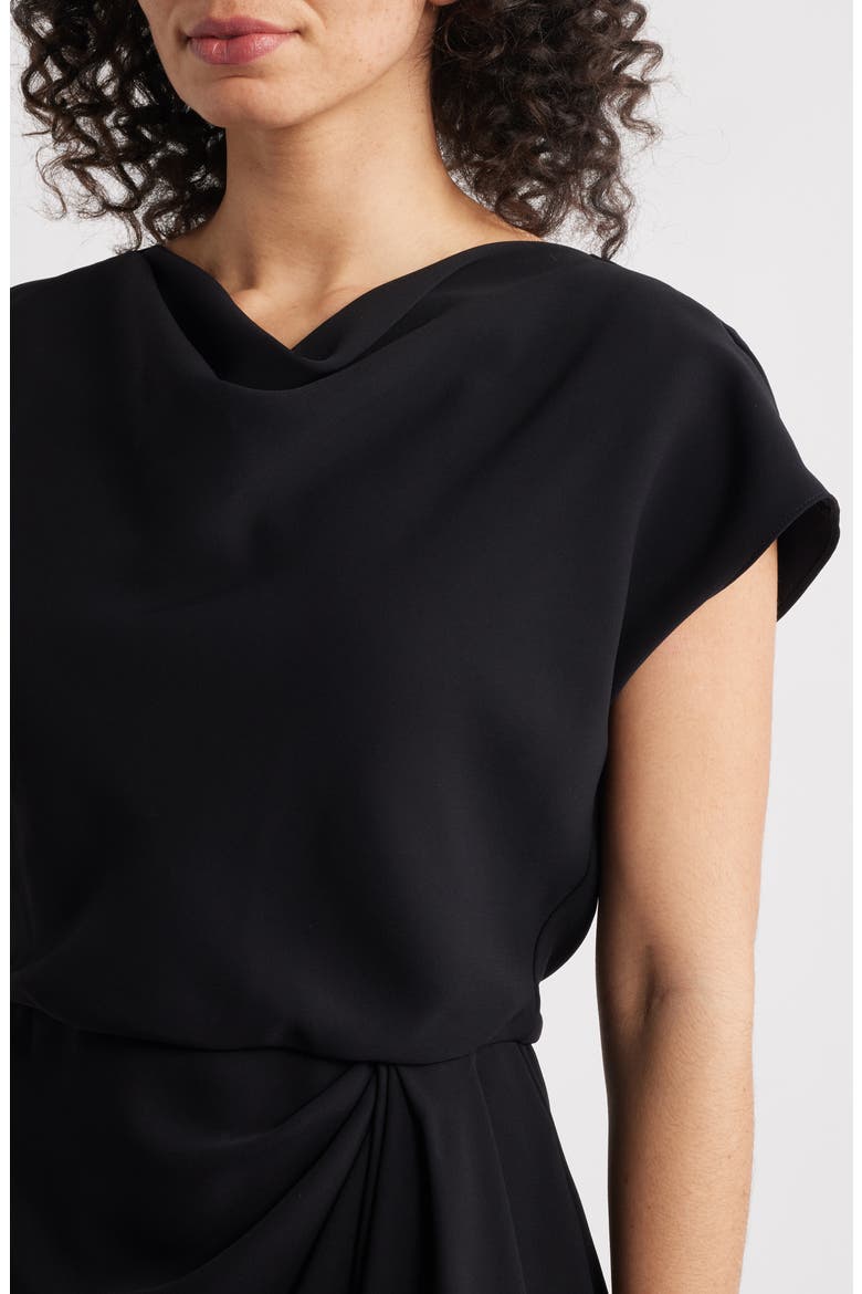 Cowl Neck Tulip Cocktail Dress, Alternate, color, BLACK