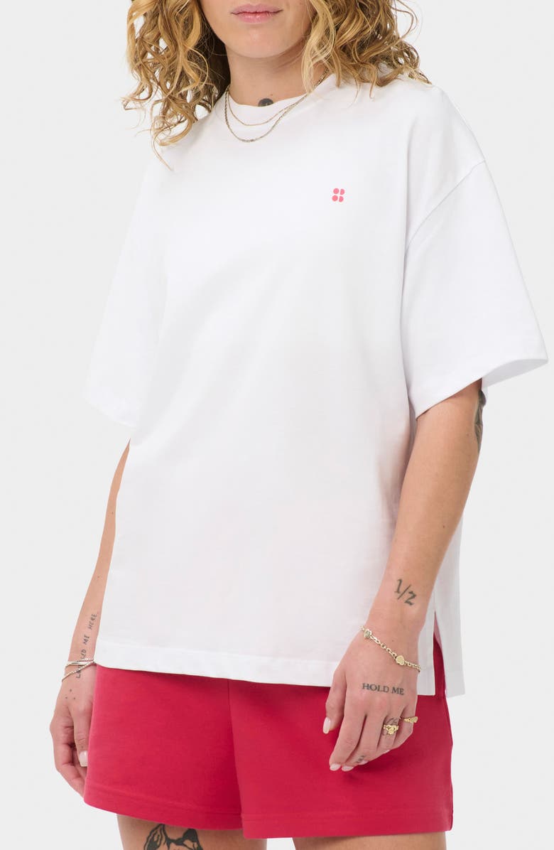 Sweaty Betty Holiday Graphic T-Shirt, Main, color, White Equipment Print