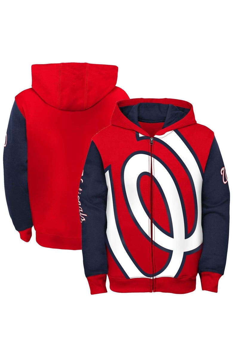Outerstuff Youth Red Washington Nationals Poster Board Full-Zip Hoodie, Main, color, Red