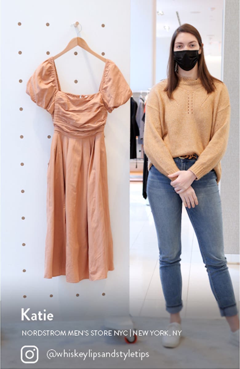 Pleated Bodice Bubble Sleeve Dress, sales video thumbnail