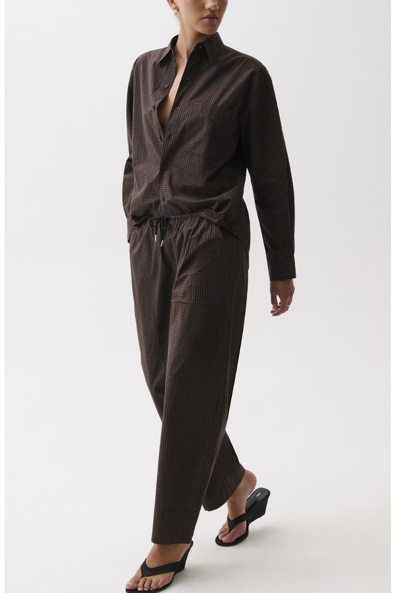 Theo Cotton Drawstring Pants, Alternate, color, HOT TODDY