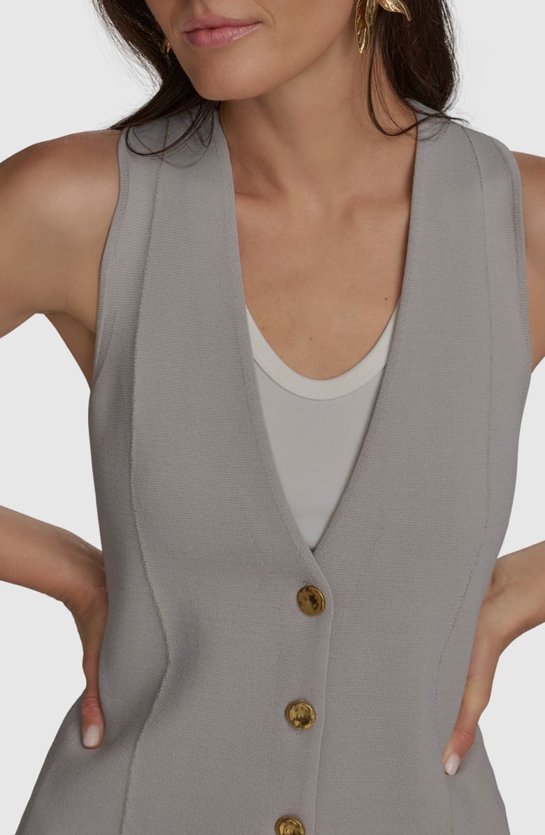 Donna Karan New York Button-Up Knit Vest, Alternate, color, 
