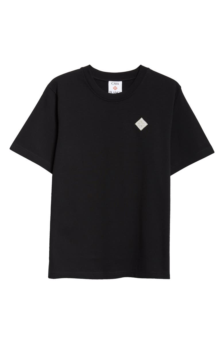 Casablanca Faux Pearl Embellished Diamond Patch Logo T-Shirt, Alternate, color, Pearl Diamond Patch