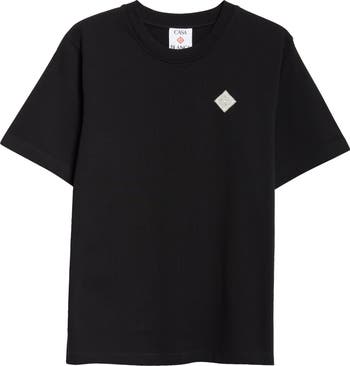 トップス casablanca DIAMOND LOGO PATCH T-SHIRT Casablanca Black Pearl Diamond Patch T-shirt Casablanca