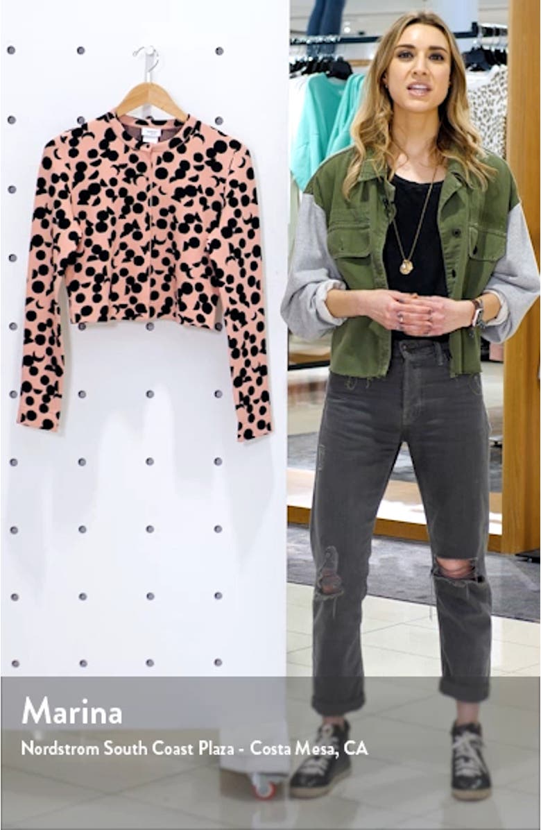 Luna Dot Jacquard Crop Cardigan, sales video thumbnail