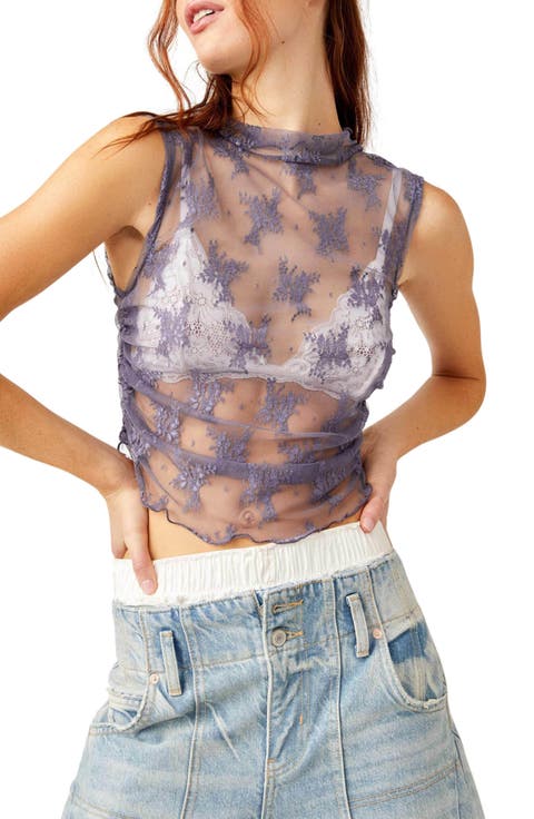 Nice Try Sheer Lace Tank