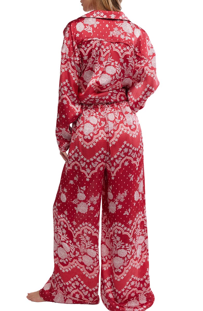 Free People Dreamy Days Print Pajamas, Alternate, color, Cherry Combo