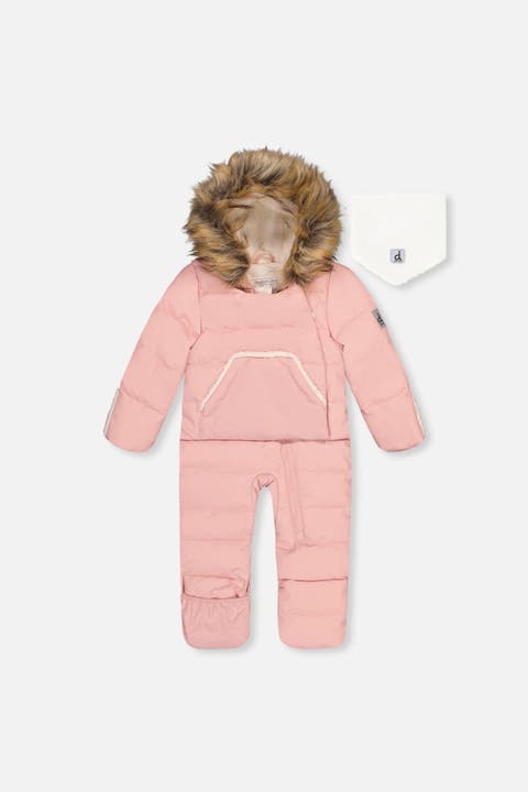 Girl Snug Fleece Neckwarmer One Piece Snowsuit