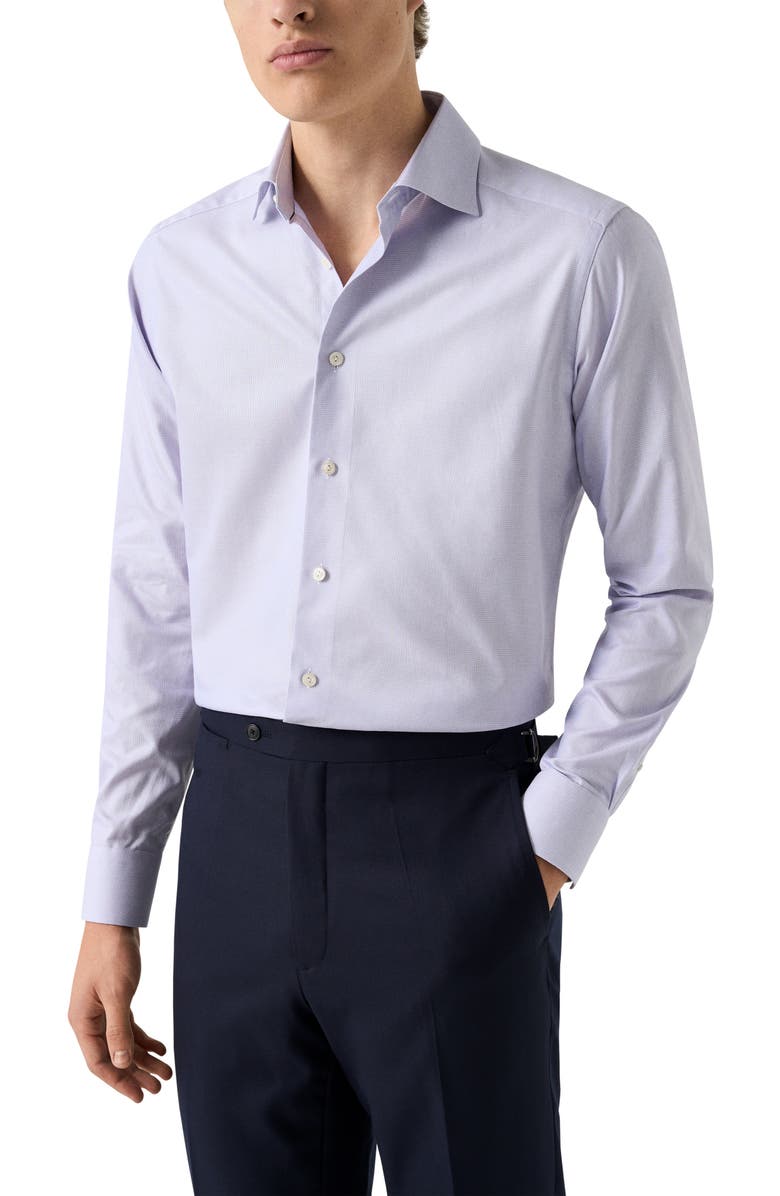 Eton Contemporary Fit Dobby Dress Shirt, Main, color, Medium Pink