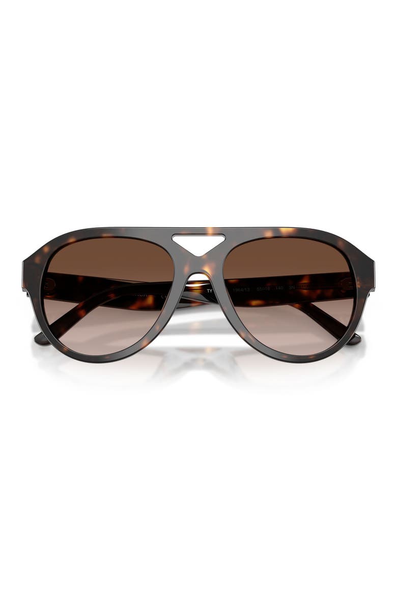 55mm Gradient Pilot Sunglasses, Alternate, color, DARK TORTOISE / BROWN GRADIENT