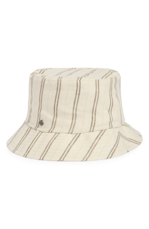 Vince Messa Stripe Hemp Bucket Hat In Cream