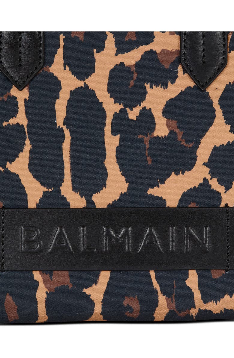 Balmain Small B-Army Leopard Print Canvas Crossbody Bag, Alternate, color, Multi Grey