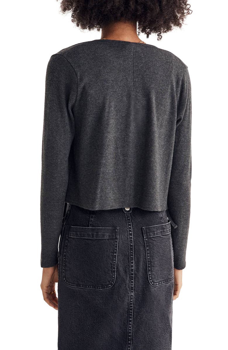 Madewell Brushed Rib Tie Front Cardigan, Alternate, color, 