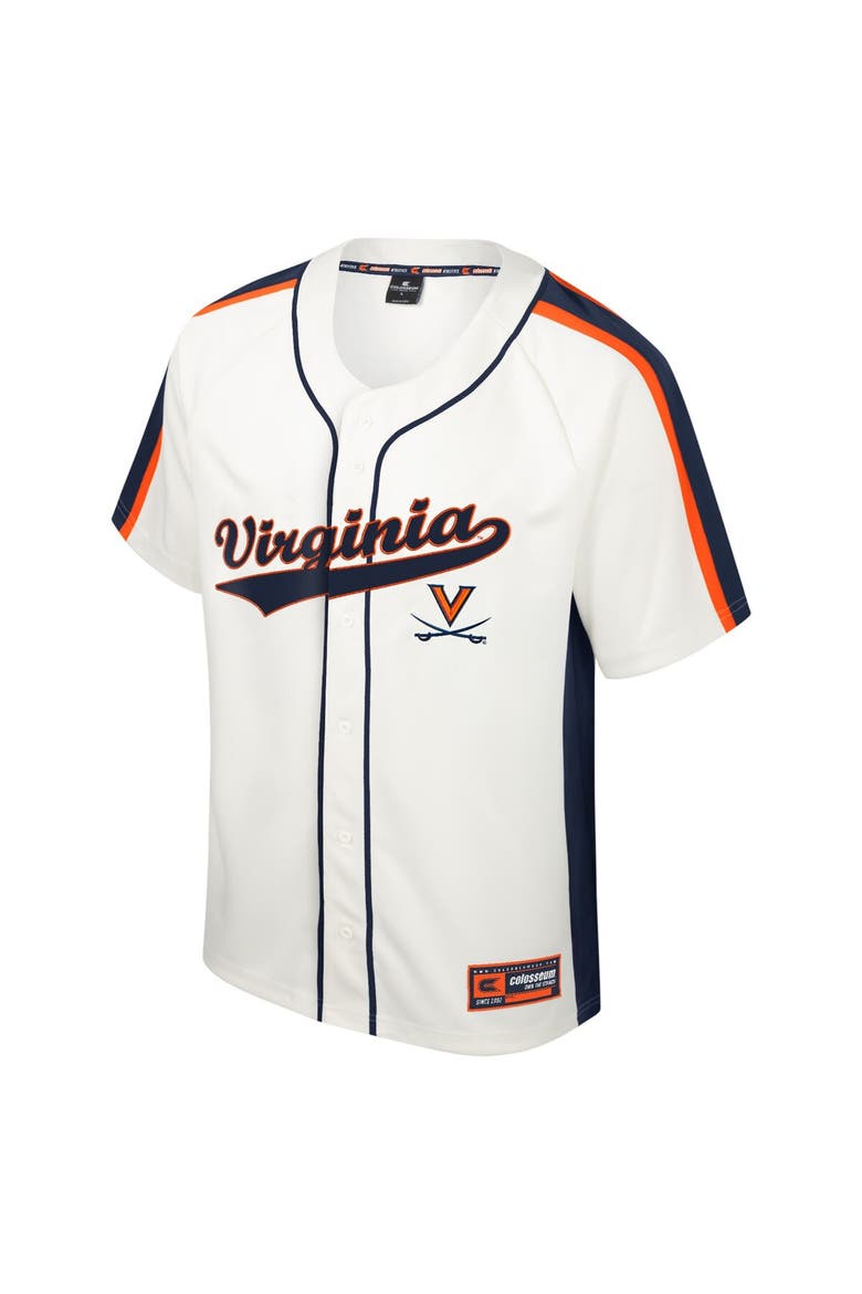 Men's Colosseum Cream Virginia Cavaliers Ruth Button-Up Baseball Jersey, Alternate, color, Cream