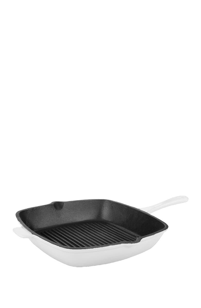 BergHOFF White Neo 11" Cast Iron Square Grill Pan, Main, color, White