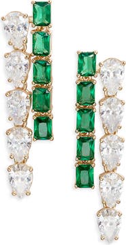 Nadri Emerald Isle Cubic Zirconia Double Linear Drop Earrings