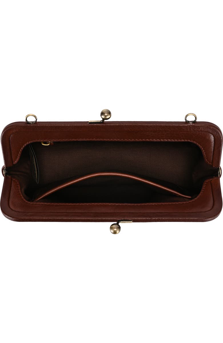 OLD TREND Iris Genuine Leather Vintage Frame Crossbody Bag, Alternate, color, Brown