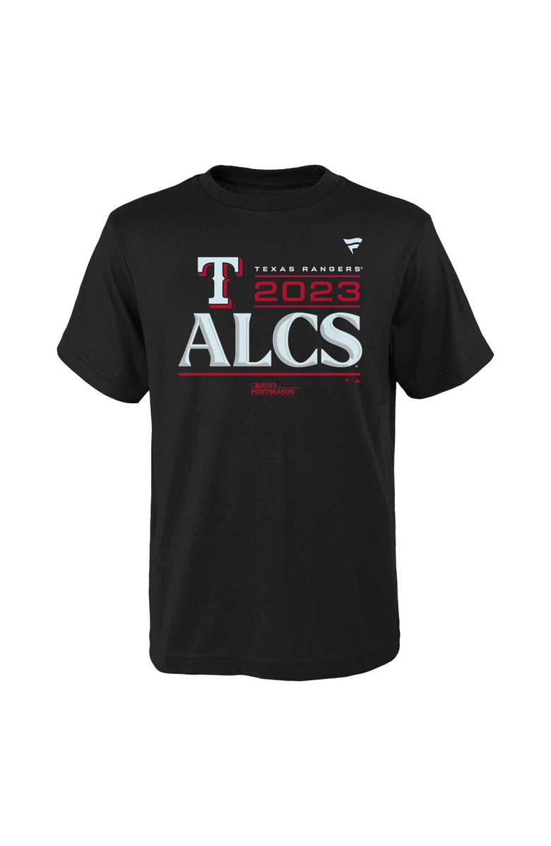 FANATICS Youth Fanatics Branded Black Texas Rangers 2023 Division Series Winner Locker Room T-Shirt, Alternate, color,