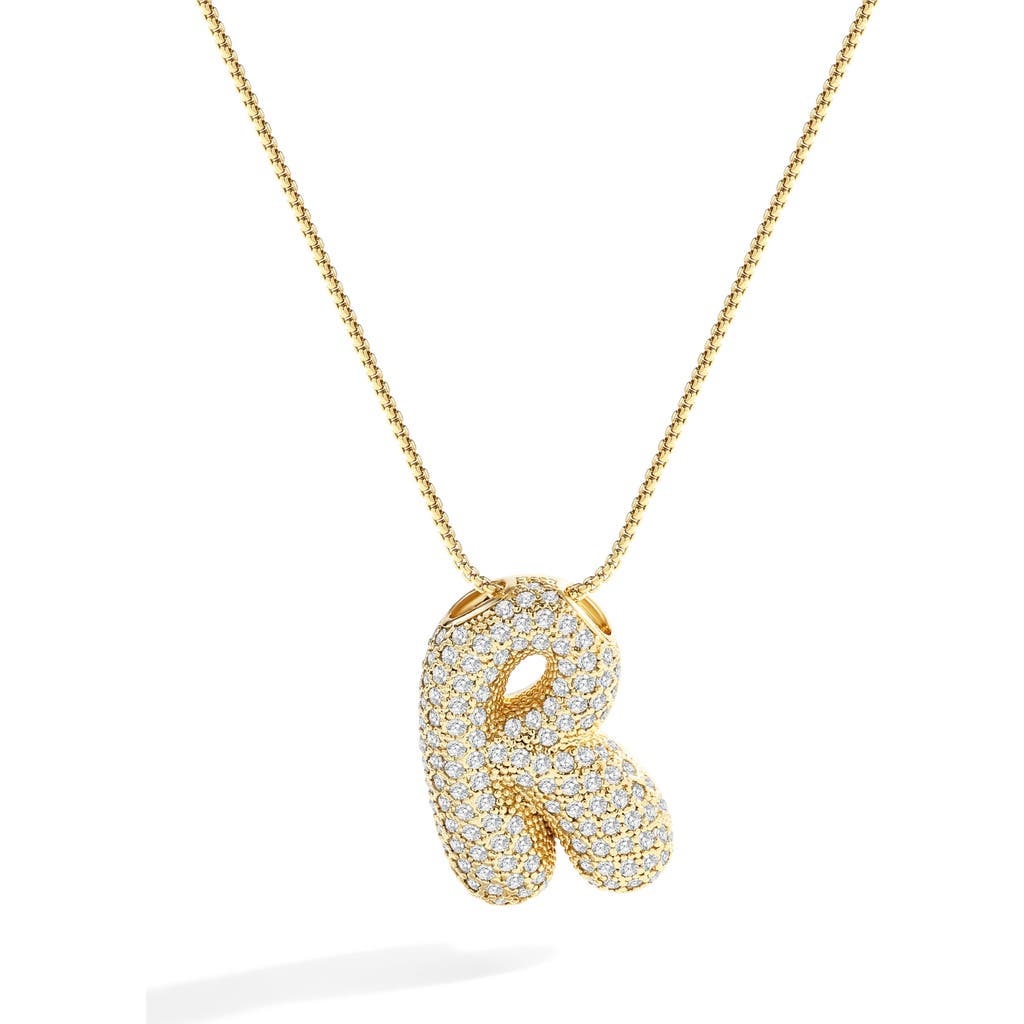 Mint & Lily Pave Bubble Initial Necklace In Gold
