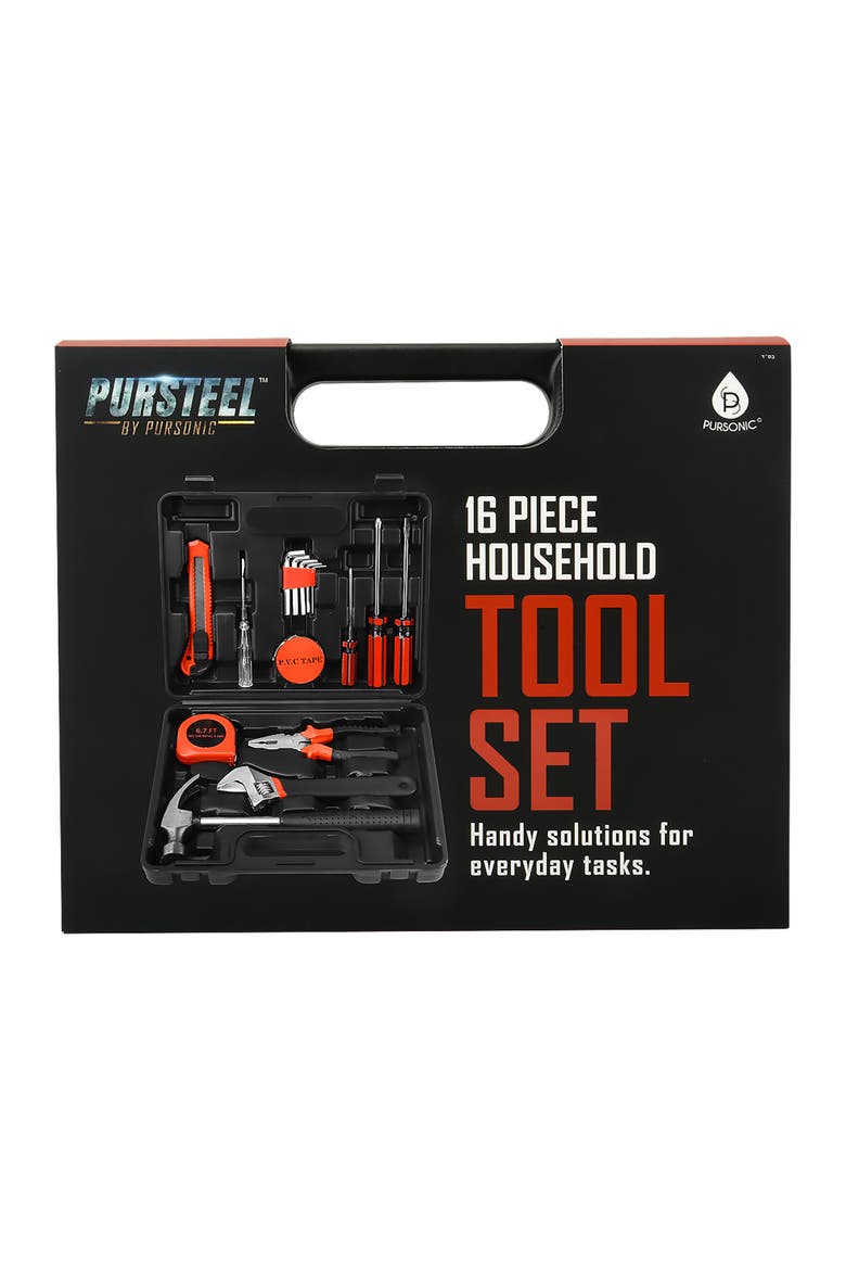 Handy Solutions 16-Piece Household Tool Kit, Alternate, color, Black