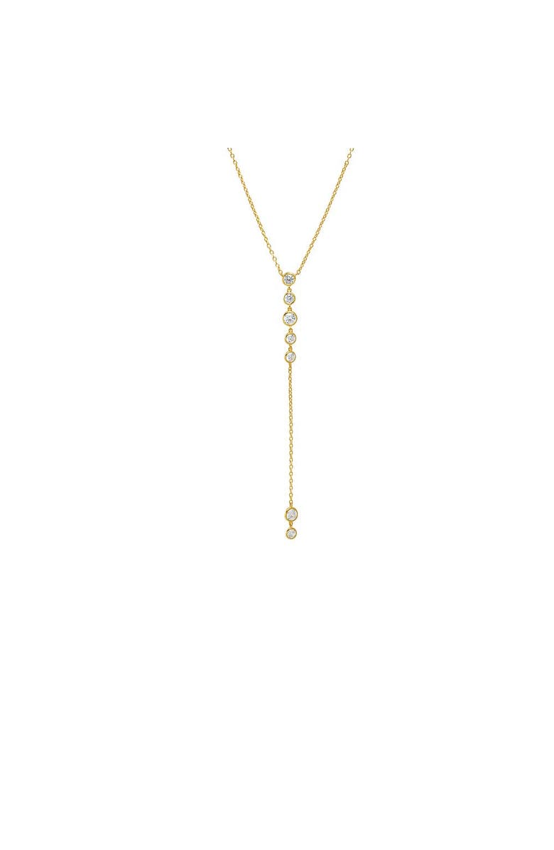 BY ADINA EDEN Multi Bezel Stone Drop Lariat Necklace, Main, color, Gold