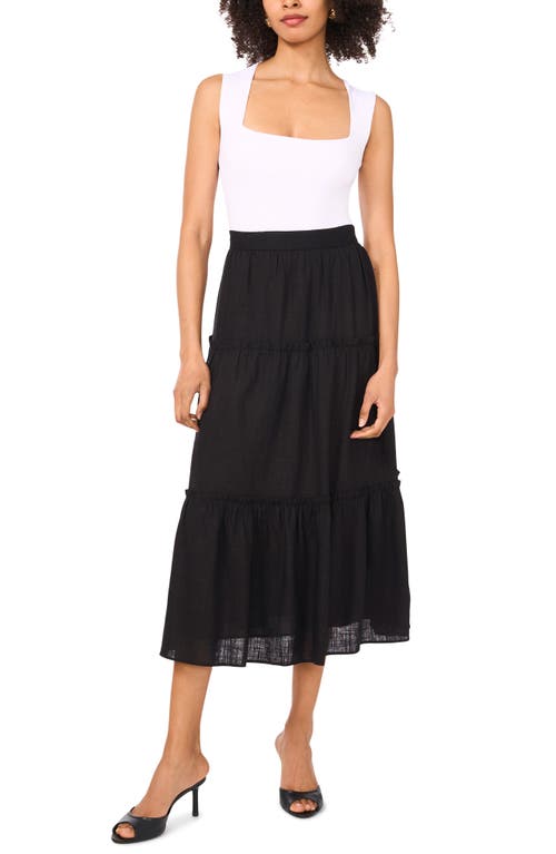 1.state Tiered Maxi Skirt In Rich Black