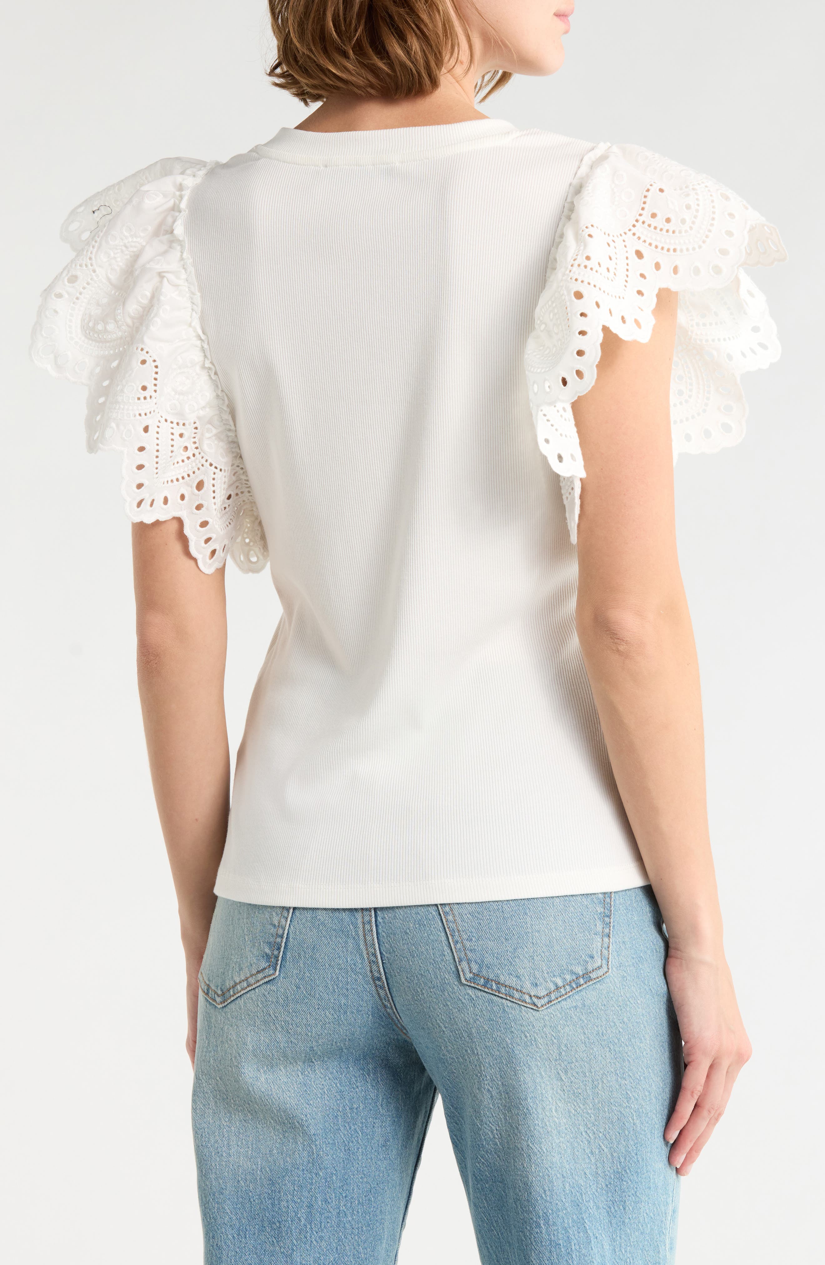 Embroidered Cap Sleeve Top - image 4