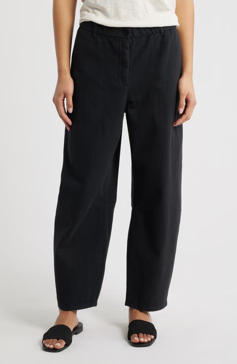 Organic Cotton Ankle Barrel Leg Pants (Regular & Petite)