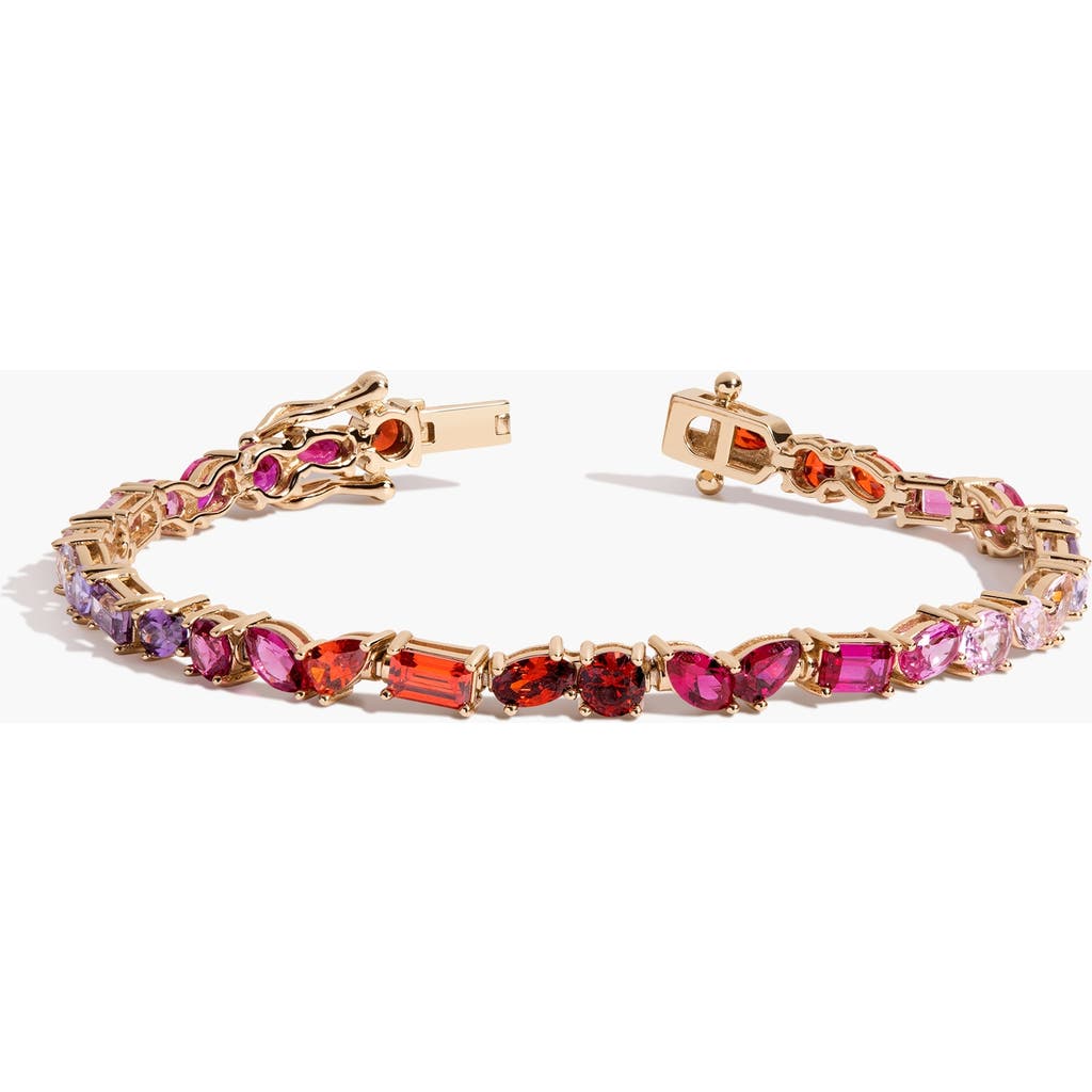 Aurate Mixed Shape Tennis Bracelet in Yellow Gold Vermeil at Nordstrom, Size 6