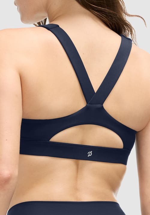 Peloton Cadent Mid Neck V Strap Bra In Navy Blazer