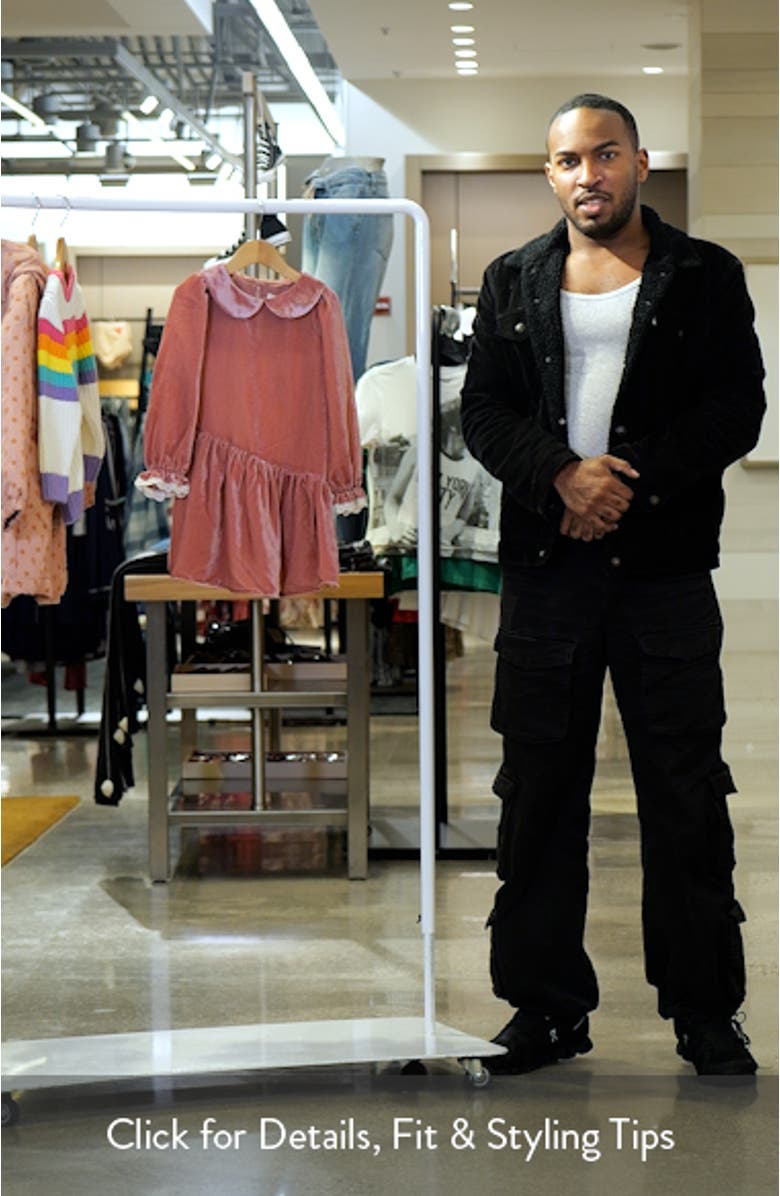 Kids' Long Sleeve Velvet Party Dress, sales video thumbnail