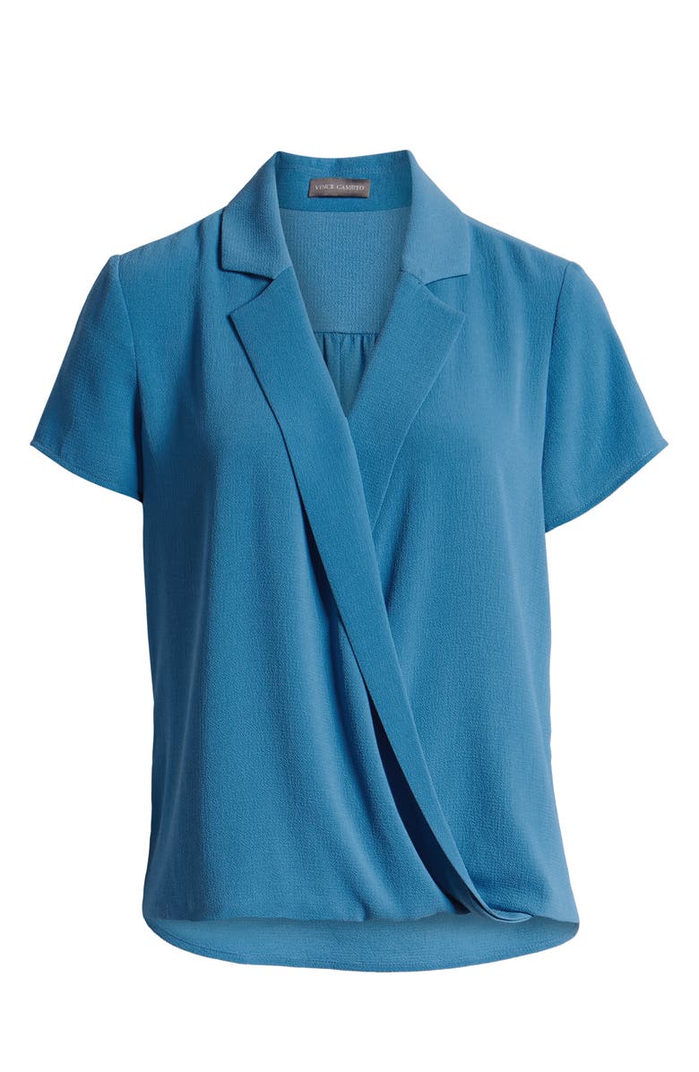 Vince Camuto Notch Collar Wrap Front Blouse, Alternate, color,