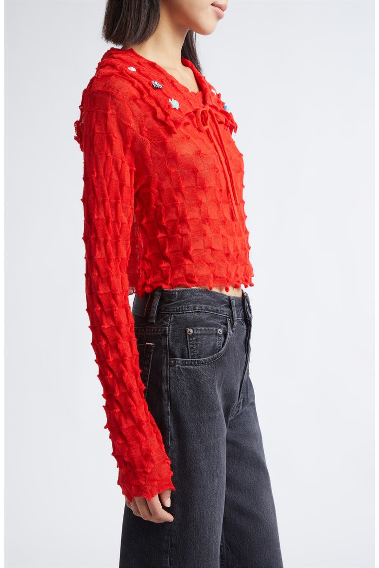 Lunar New Year Borlor Sailor Sweater with Removable Collar, Alternate, color, RED