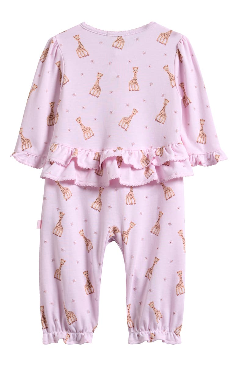 Kissy Kissy Sophie La Giraffe Pima Cotton Romper, Alternate, color, Pink
