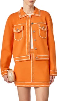 English Factory Denim Look Collared Cardigan