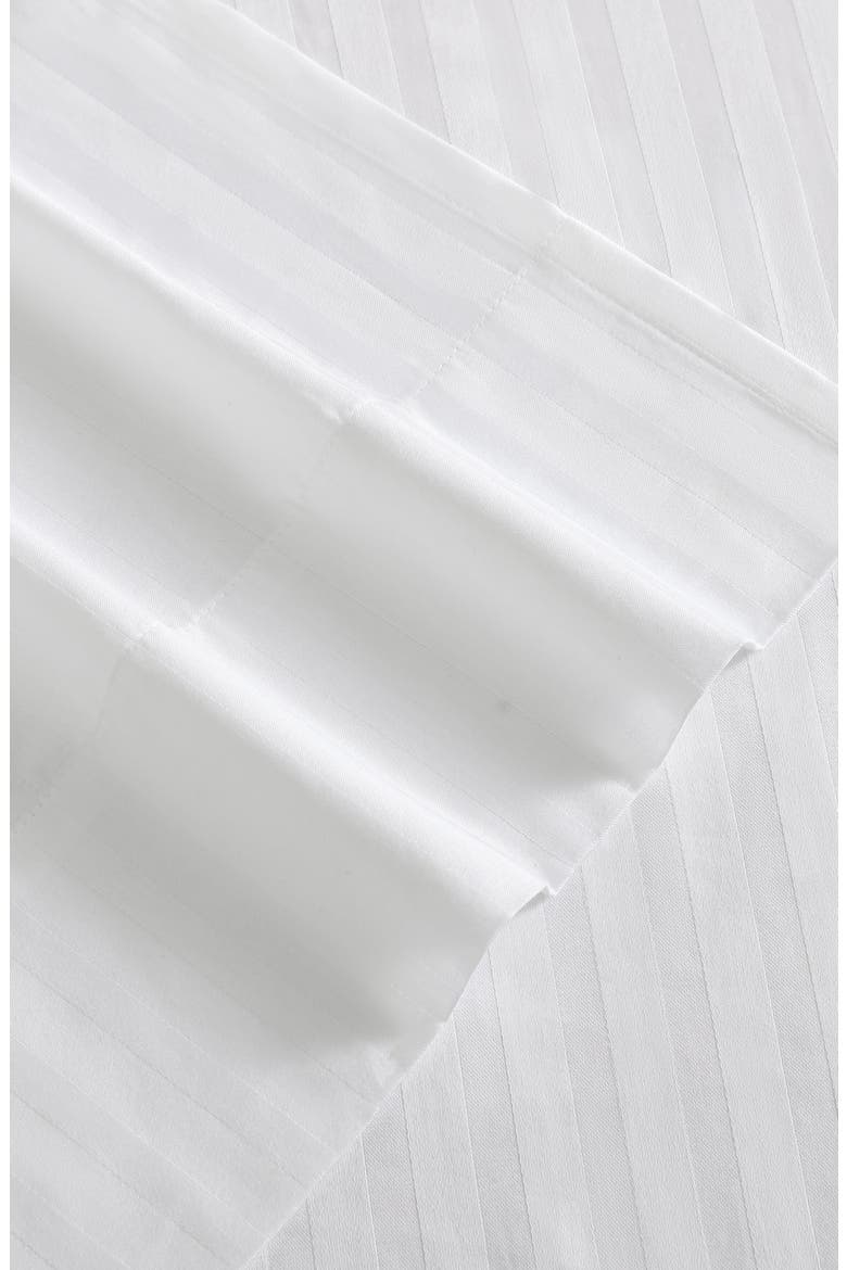 Dobby Stripe Sheet Set, Alternate, color, WHITE