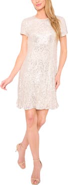 CeCe Sequin Fit & Flare Dress