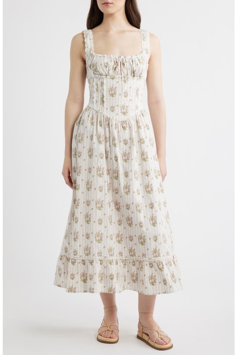 Gabriette Floral Tie Front Maxi Dress, Alternate, color, PINK FLORAL