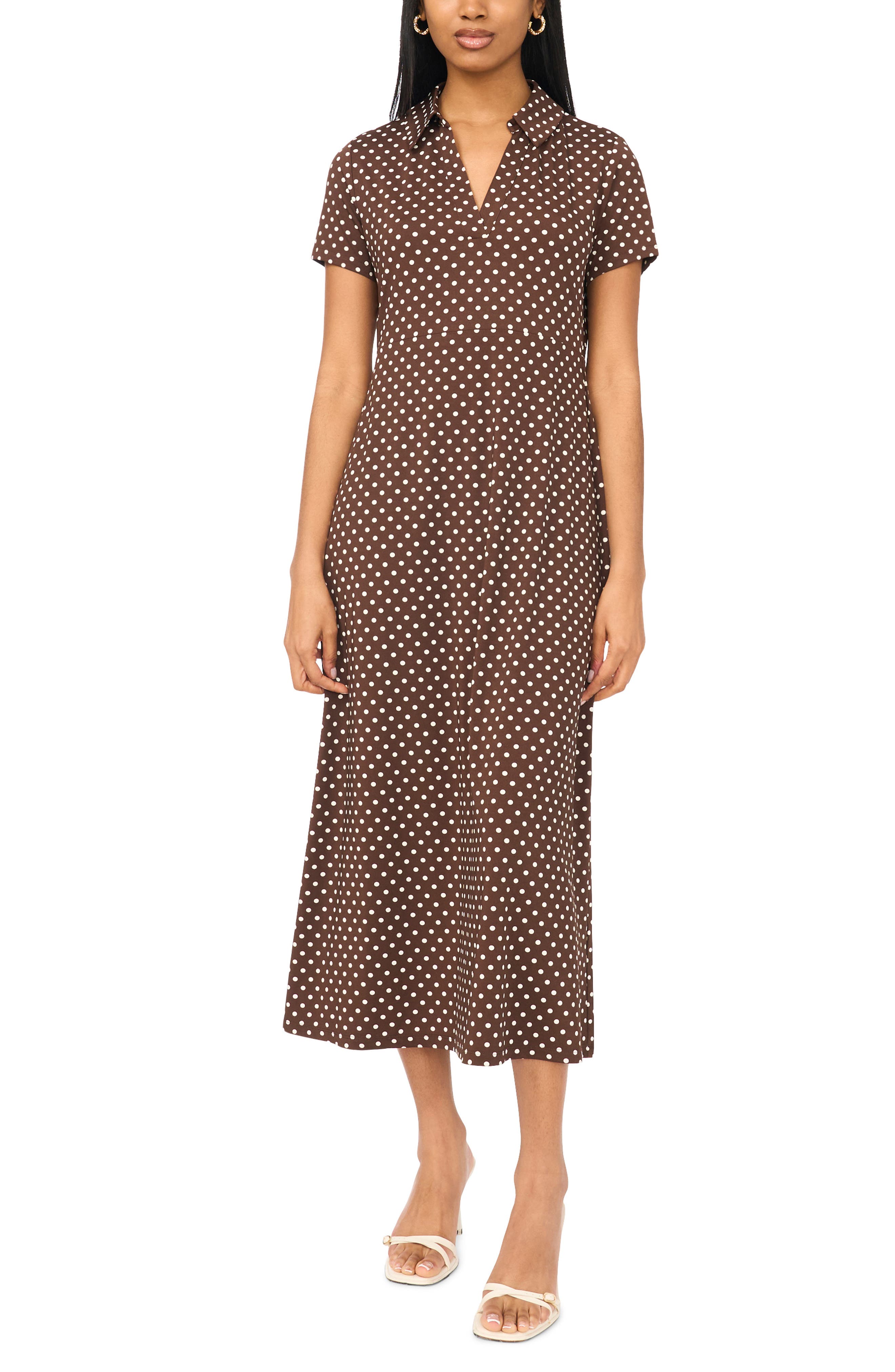 Msk Collared Maxi Dress In Chicory Coffee