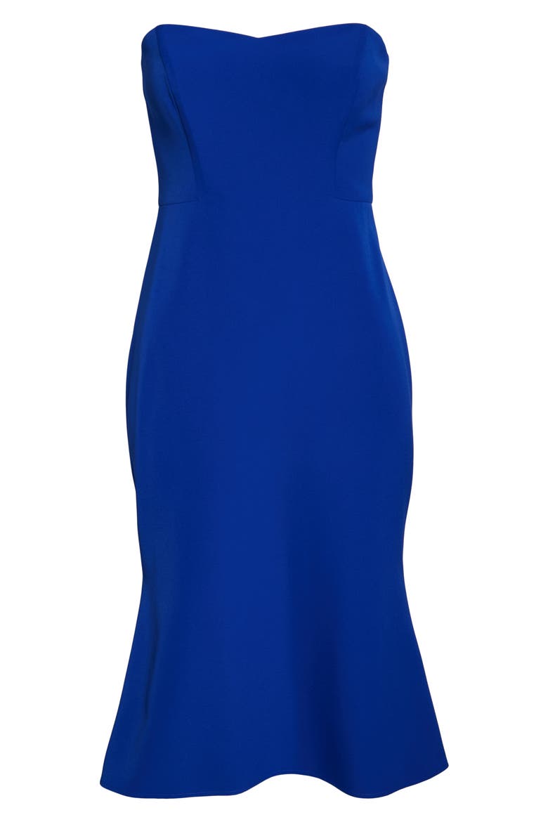 Strapless Fishtail Dress, Alternate, color, COBALT